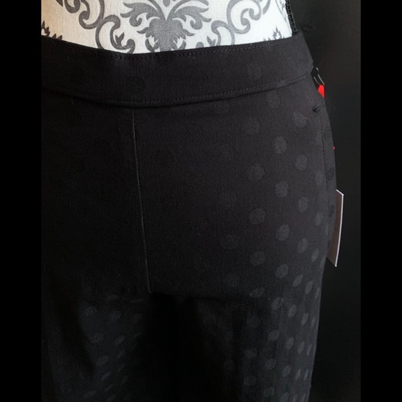 NWT ELLE Skinny Mid Rise Black Polka Dotted Pants - Picture 3 of 7